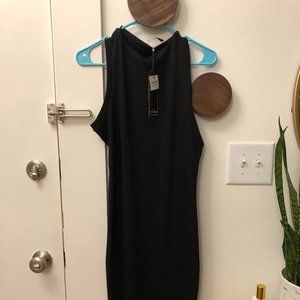 NWT Cotton On Lola Ribbed Midi Dress - Black